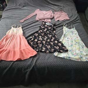 Floral and Pink Kids Dress Set